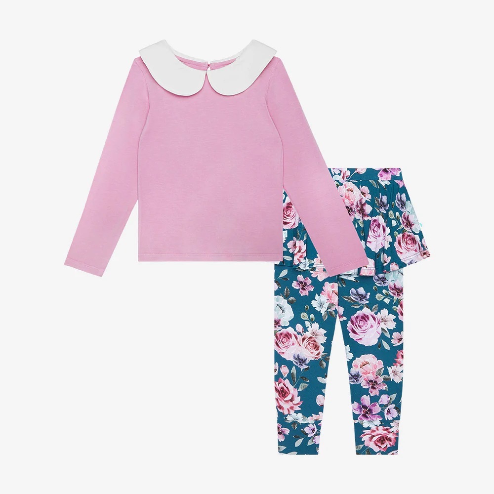 Posh Peanut Keisha Peterpan Collar Shirt & Skirted Legging Set size 6